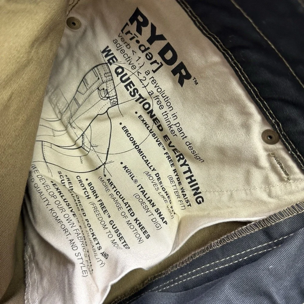 NWT Kuhl Rydr Vintage Patina Dye Pants Men 32x30 Dark Gray Hiking Outdoors